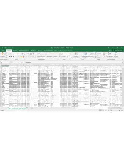 База магазинов косметики РФ, России с email