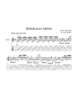 Баллада для Аделины (Поль де Сенневиль) для гитары