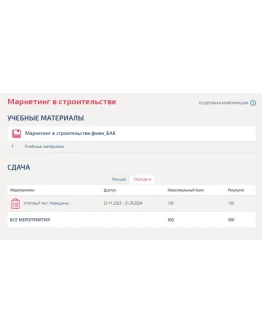 Маркетинг в строительстве.Итоговый тест Синергия/МТИ Маркетинг в строительстве.Итоговый тест Синергия/МТИ