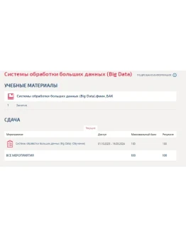 Системы обработки больших данных (Big Data).Тест МТИ Системы обработки больших данных (Big Data).Тест МТИ
