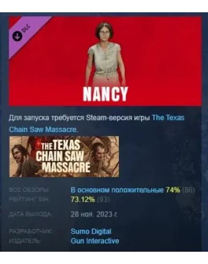 The Texas Chain Saw Massacre - Nancy Character STEAM РФ