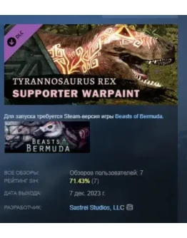 Beasts of Bermuda Tyrannosaurus rex Supporter Warpaint Beasts of Bermuda Tyrannosaurus rex Supporter Warpaint
