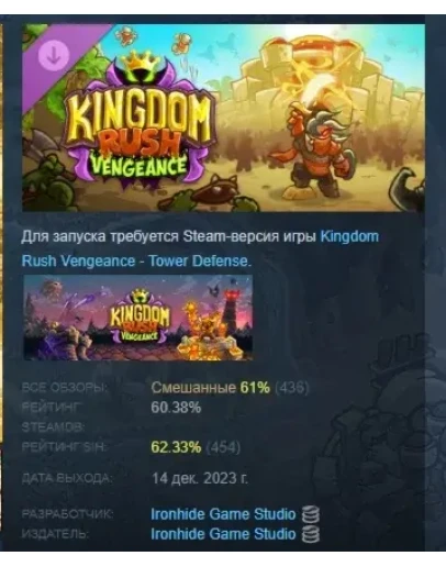Kingdom Rush Vengeance - Hammerhold Campaign STEAM РФ