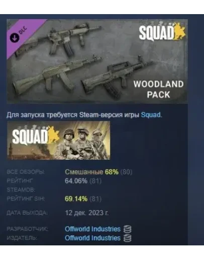 Squad Weapon Skins - Woodland Camo Pack STEAM РОССИЯ