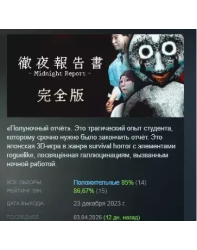Midnight Report АВТОДОСТАВКА STEAM РОССИЯ Midnight Report АВТОДОСТАВКА STEAM РОССИЯ