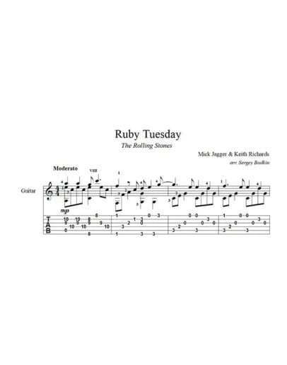 Ruby Tuesday (The Rolling Stones) для гитары