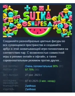 Suika Shapes АВТОДОСТАВКА STEAM РОССИЯ