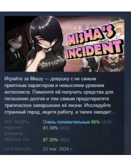 Misha's incident АВТОДОСТАВКА STEAM GIFT РОССИЯ