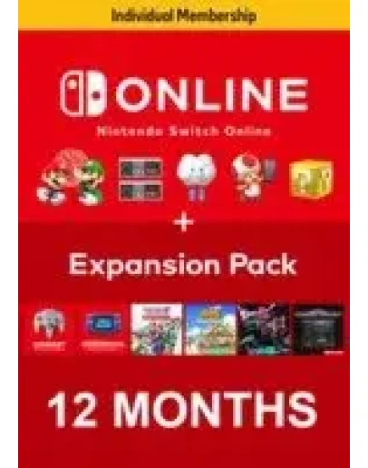 NINTENDO SWITCH ONLINE + EXPANSION PACK 12 МЕСЯЦЕВ