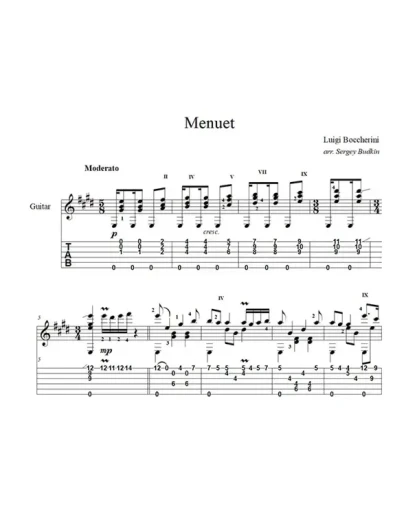 Менуэт (Боккерини) для гитары