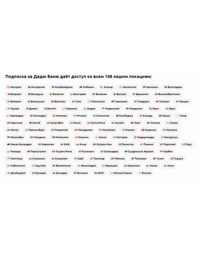 Дядя Ваня VPN 6 мес. Нигерия, Египет, Аргентина и др.