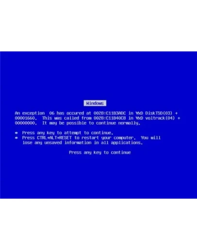 Справочник по сообщениям синего экрана смерти