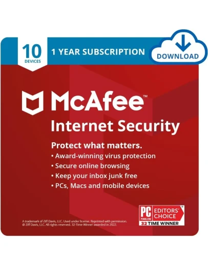 McAfee Internet Security 2023 (1 Year / 10 Devices) McAfee Internet Security 2023 (1 Year / 10 Devices)