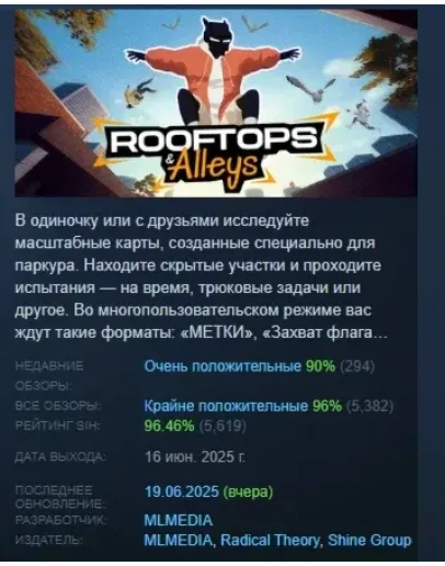 Rooftops &amp Alleys: The Parkour Game STEAM РОССИЯ