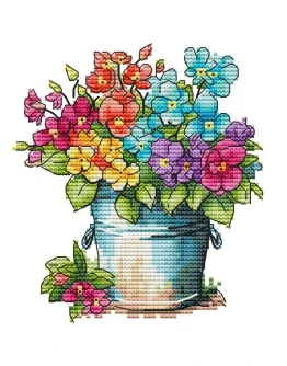 Эксклюзив. схема для вышивки крестом Яркий букет