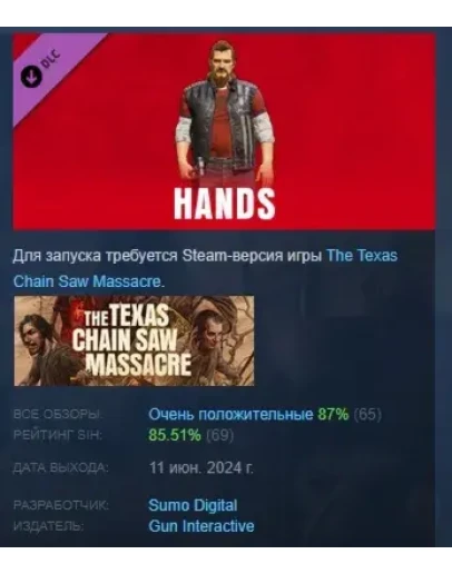 The Texas Chain Saw Massacre - Hands DLC STEAM РОССИЯ The Texas Chain Saw Massacre - Hands DLC STEAM РОССИЯ