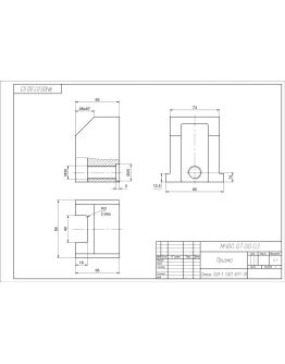 МЧ00.07.00.03 призма. Чертеж детали призма в AutoCAD