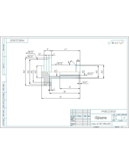 МЧ00.22.00.02 поршень. Рабочий чертеж детали в компасе