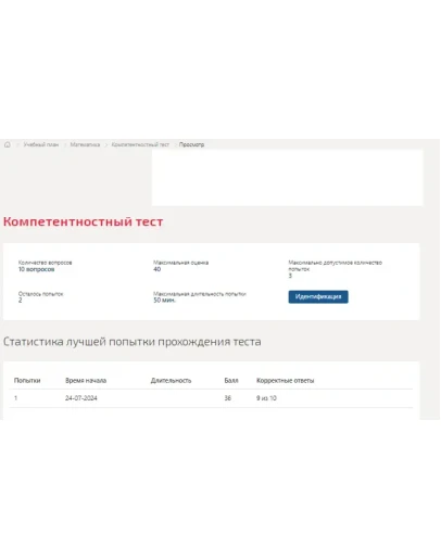 Математика (Темы 7-12).Компетентностный тест Синергия