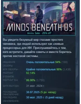 Minds Beneath Us АВТОДОСТАВКА STEAM GIFT РОССИЯ