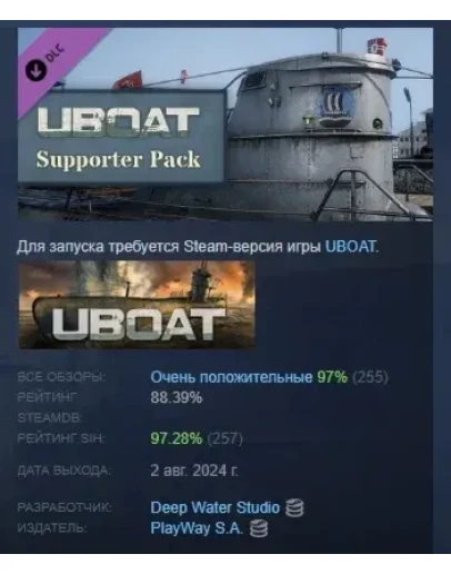 UBOAT - Supporter Pack DLC STEAM РОССИЯ UBOAT - Supporter Pack DLC STEAM РОССИЯ
