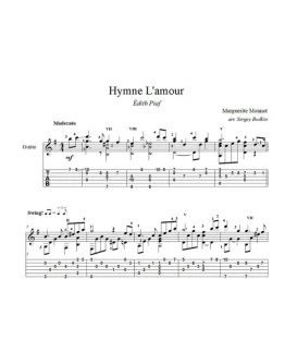 Hymne L'amour (Эдит Пиаф) ноты для гитары Hymne L'amour (Эдит Пиаф) ноты для гитары