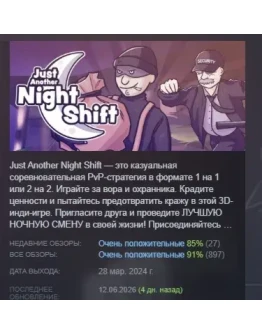Just Another Night Shift АВТОДОСТАВКА STEAM РОССИЯ