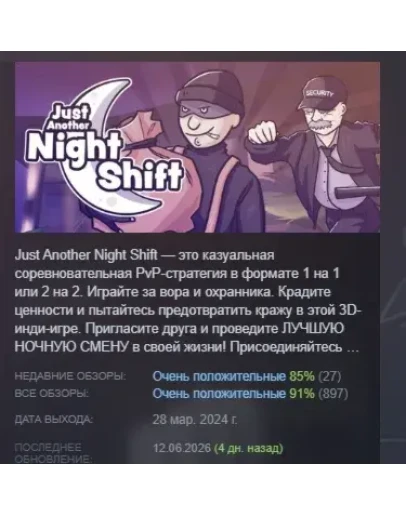 Just Another Night Shift АВТОДОСТАВКА STEAM РОССИЯ