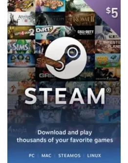 STEAM WALLET GIFT CARD 5 USD + ТУРЦИЯ / АРГЕНТИНА