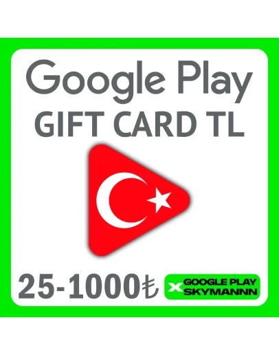 АВТОПОДАРОЧНАЯ КАРТА GOOGLE PLAY 25-1000TL Турция