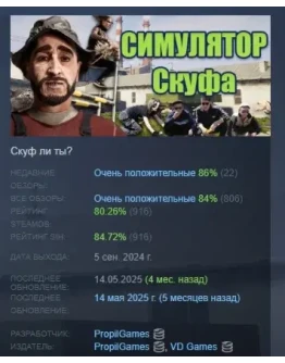Симулятор Скуфа АВТОДОСТАВКА STEAM РОССИЯ