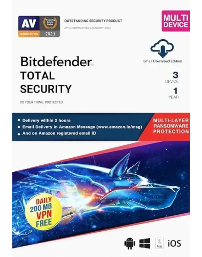 Bitdefender Total Security 1 Устройства 1 год Лице