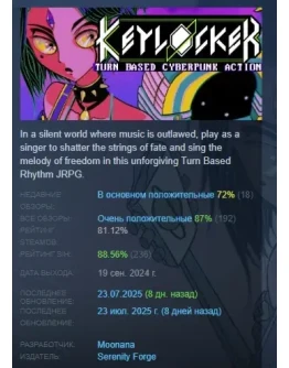 Keylocker Turn Based Cyberpunk Action STEAM РОССИЯ