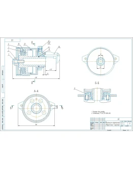 Чертеж механизм тормозной в компасе