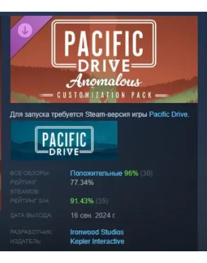 Pacific Drive Anomalous Customization Pack STEAM РОССИЯ