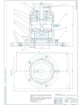 Чертеж приспособления фрезерного делительного для гайки