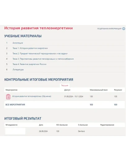 История развития теплоэнергетики.Тест Синергия/МТИ 2024