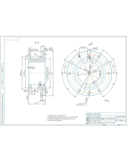 Чертеж детали ступица СТУ-17.02.232-330 в компасе