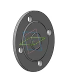 Чертеж и 3д-модель детали заглушка фланцевая Ду50