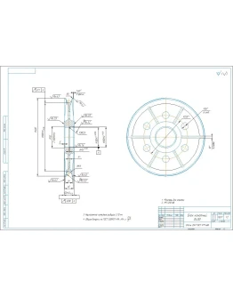 Чертеж детали блок канатный D400 в компасе