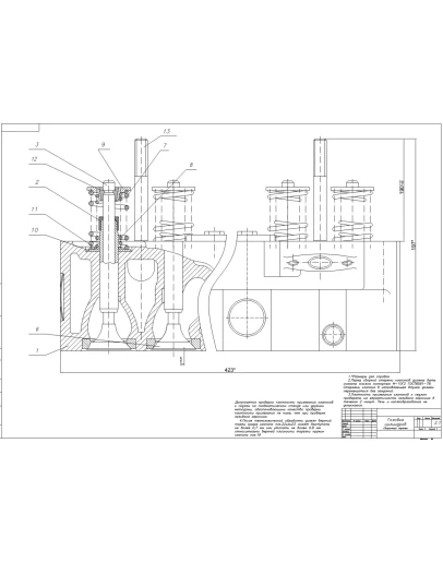 Чертежи головки блока цилиндров двигателя в AutoCAD