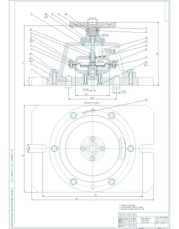 Чертеж сверлильного приспособления с пневмоприводом