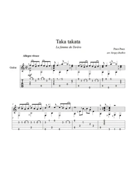 Taka takata (Джо Дассен) ноты для гитары
