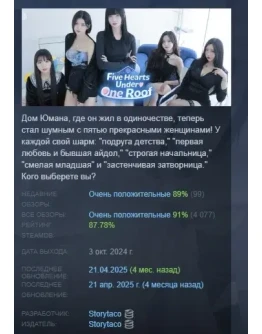 Пять Сердец Под Одной Крышей АВТОДОСТАВКА STEAM РОССИЯ