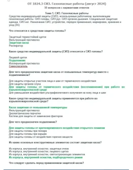 ОТ 1824.3 (август 2024) СИЗ. Газоопасные работы