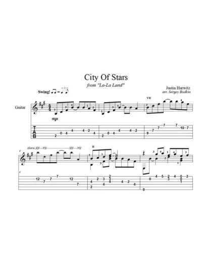 City Of Stars (La-La-Land) ноты для гитары