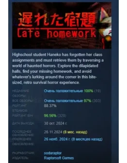 Late Homework АВТОДОСТАВКА STEAM РОССИЯ