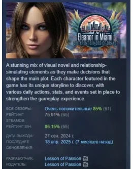 Eleanor in Miami АВТОДОСТАВКА STEAM РОССИЯ