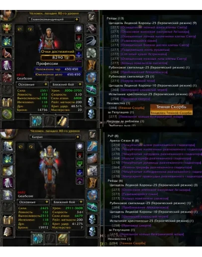 Аккаунт 2347 х5 Паладин Человек(ж) Альянс