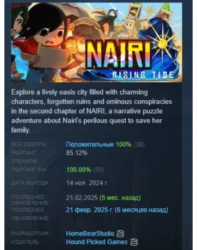 NAIRI: Rising Tide АВТОДОСТАВКА STEAM РОССИЯ